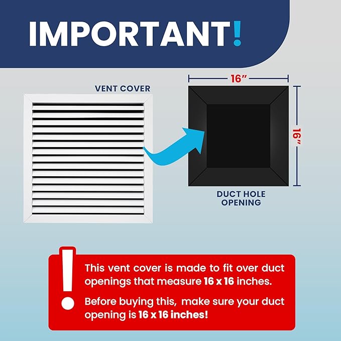 16x16 Inch Air Return Vent Cover Decorative – Premium Aluminum AC Vent Cover - Image 4