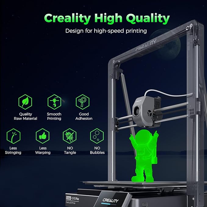 Creality 3D Luminous PLA Printer Filament, 1.75mm Glow in The Dark Shiny - Image 2