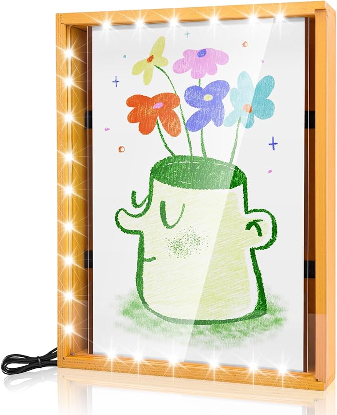 Dried Flower Shadow Box with LED Light | Changeable Artwork Display & Storage - Image 2