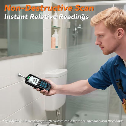 2-in-1 Pin & Pinless Moisture Meter, Digital Moisture Detector - Image 4