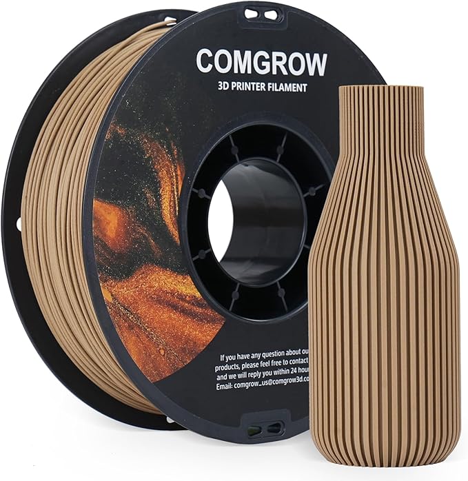 Comgrow Wood Filament 1.75mm, 3D Printing Filament, Wood Textured Filament Fit by Comgrow
