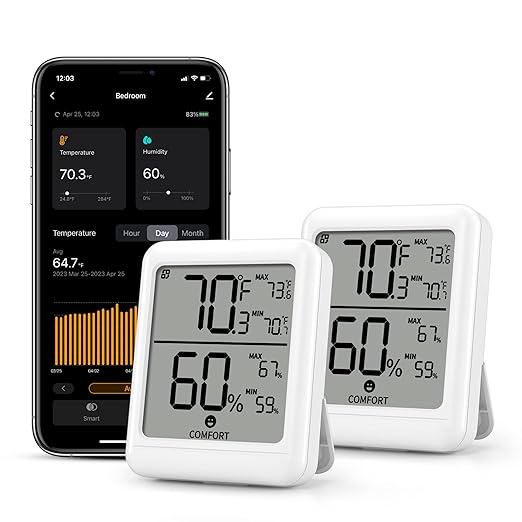 BN-LINK Bluetooth Hygrometer Thermometer, Indoor Temperature Humidity Monitors by BN-LINK