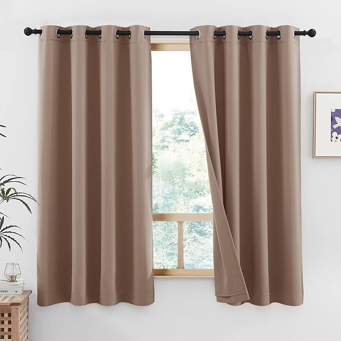 NICETOWN Bedroom Cold Reducing Full Blackout Curtain Panels, Super Thick by NICETOWN