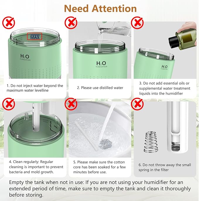 Small Humidifiers for Bedroom 350ml Mini Portable Humidifier for Travel Plants - Image 7