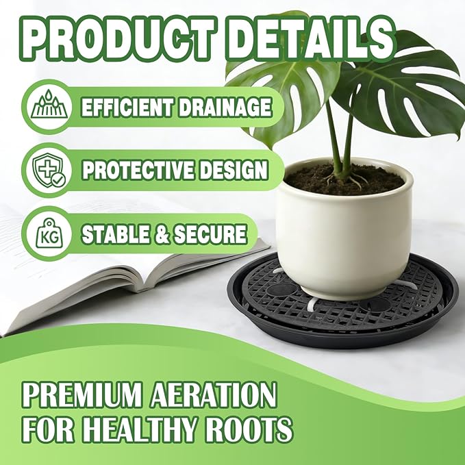 4 Pcs 14'' Self-Watering Pot Base, Auto-Irrigation System Plant Saucer Stand - Image 3