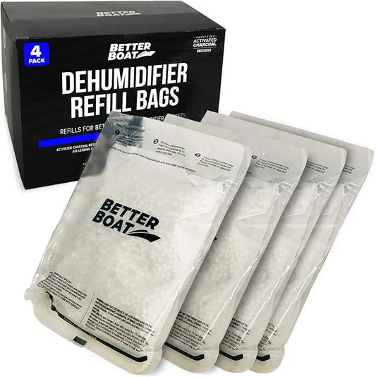 4 Pack Moisture Absorber Refill Bags, Unscented and Fragrance-Free Pellet Packs by BetterBoat