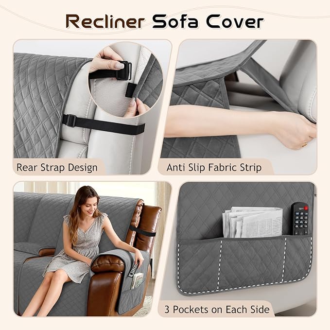 Arfntevss Waterproof Recliner Sectional Couch Covers - Image 4