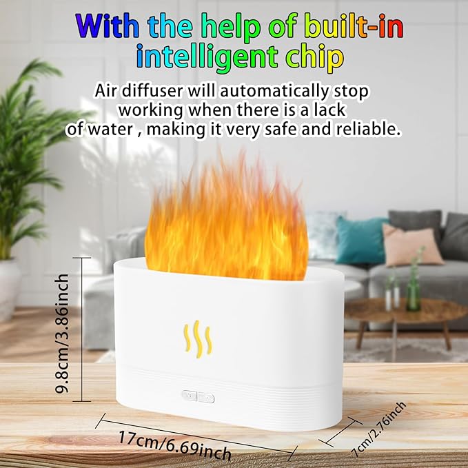 Flame Diffuser Humidifier-Auto Off 180ml Essential Oil Diffuser-2 Modes - Image 3
