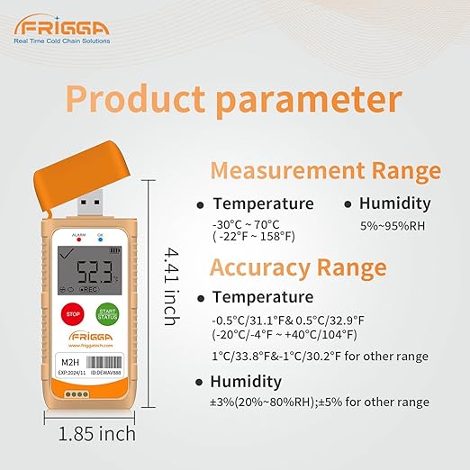 Frigga M2H Reusable Temperature Humidity Data Logger Multi-Use USB Digital - Image 4