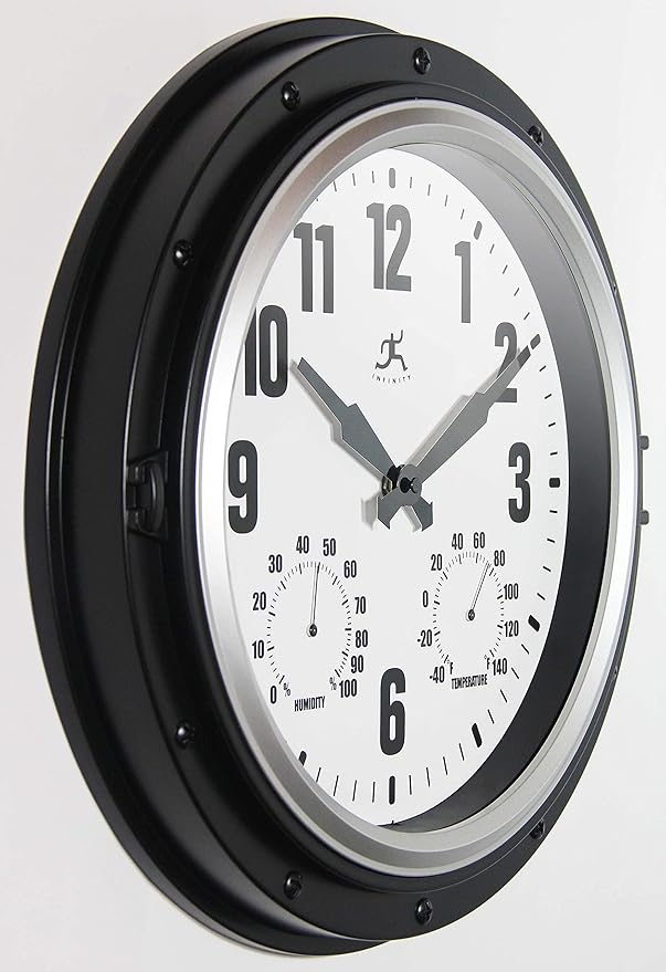 Infinity Instruments Forecaster Indoor/Outdoor Wall Clock, Thermometer - Image 4