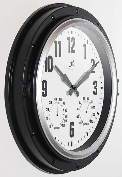 Infinity Instruments Forecaster Indoor/Outdoor Wall Clock, Thermometer - Image 4