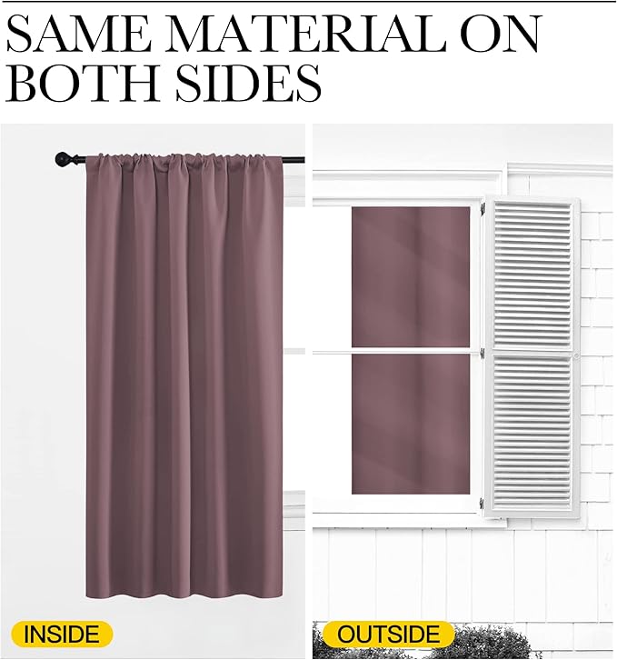 NICETOWN RV Blackout Curtains for Camper Windows, Dry Rose, Short Blackout - Image 5