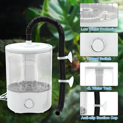 Reptile Fogger, 4L Top Fill Adjustable Mister Tank, Reptile Humidifier - Image 5
