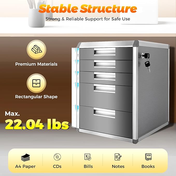 Metal Drawer Box, Luminium Alloy File Organiser - Image 5