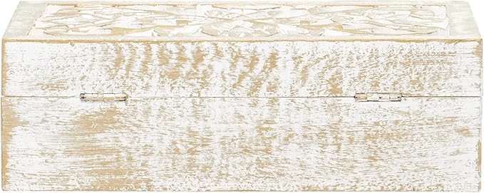 Deco 79 Mango Wood Floral Handmade Decorative Box Decorative Keepsake Boxes - Image 11