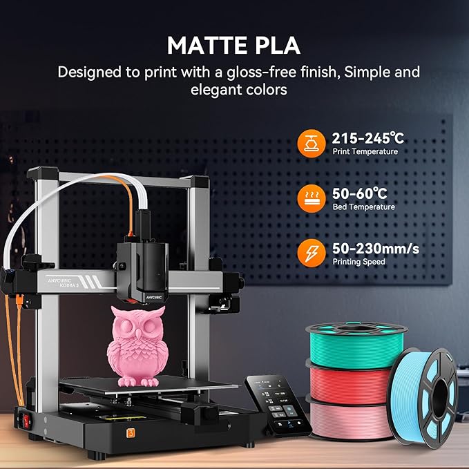 TECBEARS Matte PLA Filament, PLA Matte 3D Printer Filament 1.75mm, Dimensional - Image 6
