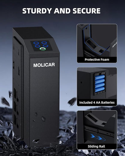 Biometric Gun Safe for Handgun Fingerprint 3 Ways Quick Access Slider Pistol - Image 3