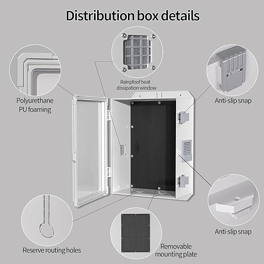 Outdoor Electrical Junction Box, ABS Water Resistant Enclosure - Image 6