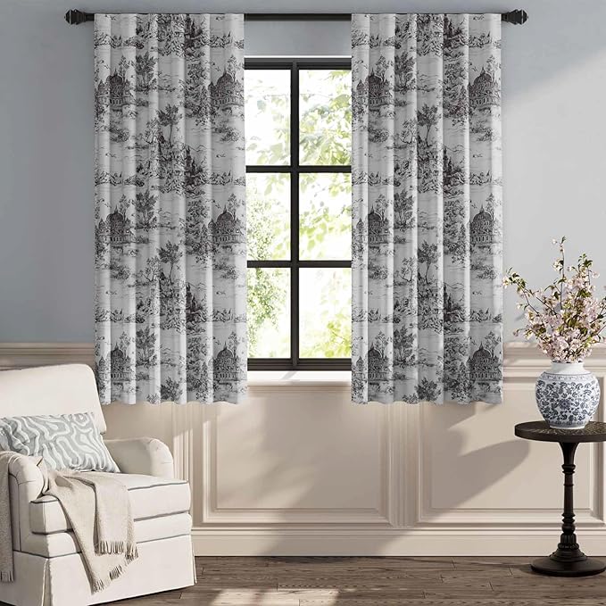 jinchan 95% Blackout Toile Curtains - Image 2