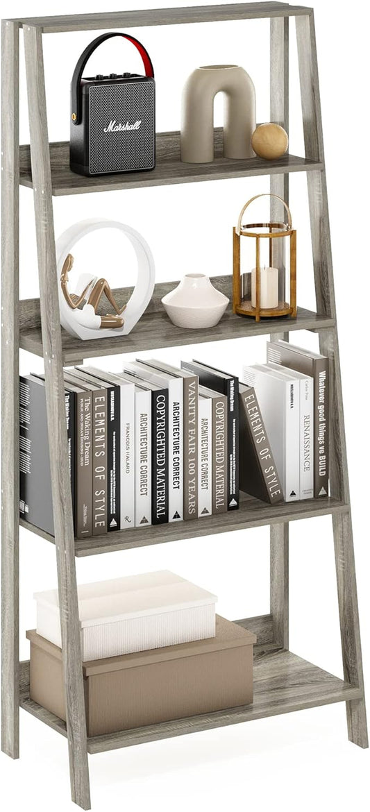 Furinno Ladder Book Shelf, 5-Tier Ladder Shelf, Display Storage Shelves by Furinno-FitsYourSpaceFitsYourBudget