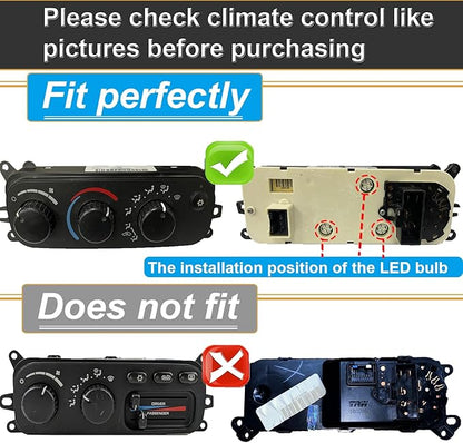 AC Climate Heater Control LED Lights Bulbs Kit replacement Compatible - Image 2