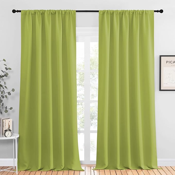 NICETOWN Blackout Curtains for Living Curtains, Fresh Green, 2 Panels, 52 by 95 by NICETOWN