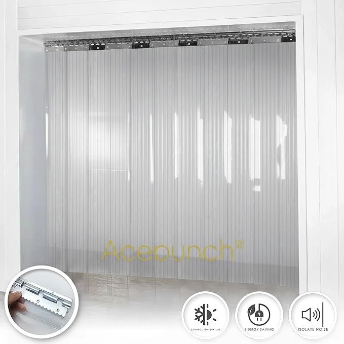 Ribbed PVC Strip Curtain Clear 48" Width x 84" Height Vinyl Door Strips - Image 3