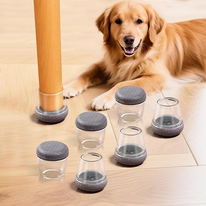 Chair Leg Floor Protectors for Hardwood Floors – Smooth Nylon Base Won’t Trap by Unknown