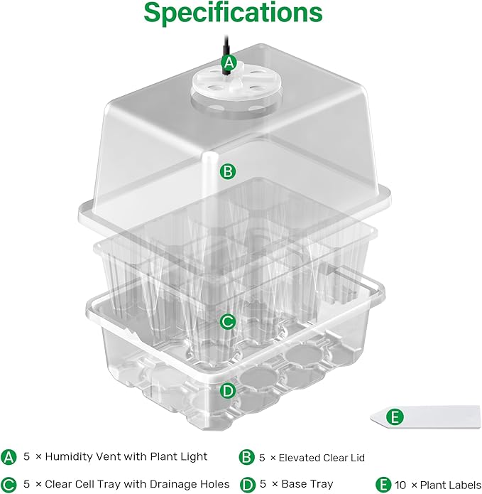 Bonviee 5 Packs Seed Starter Tray - Image 2