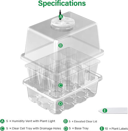 Bonviee 5 Packs Seed Starter Tray - Image 2