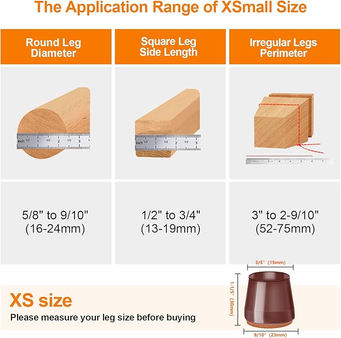 36Pcs Brown Silicone Chair Leg Floor Protectors, Floor Protectors - Image 6