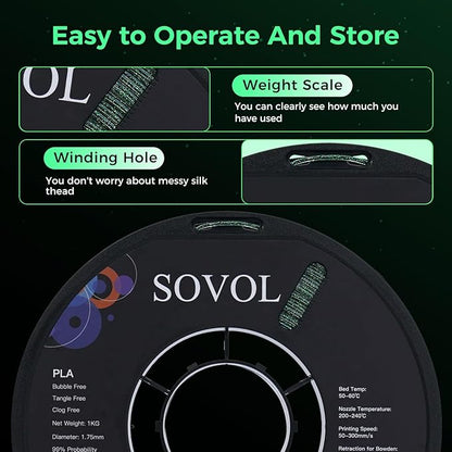 Sovol 3D Printer Luminous Filament, Glow in The Dark PLA 1kg Spool 3D Printing - Image 6