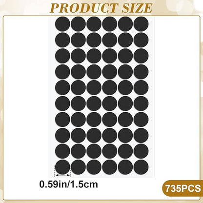735 Pcs Small Felt Furniture Pads, Self-Adhesive EVA Foam Dot Circles, Round - Image 2