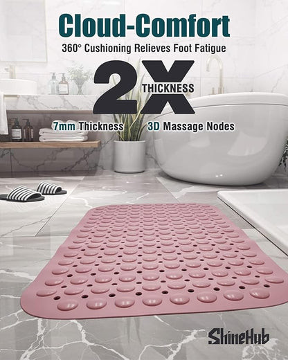 Non-Slip Bath Mat for Tub Shower, TPE Machine Washable Bathroom Essentials - Image 3