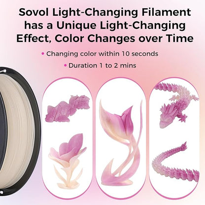 Sovol 3D Printer Photosensitive Filament Single Color Light Change PLA 1kg - Image 2