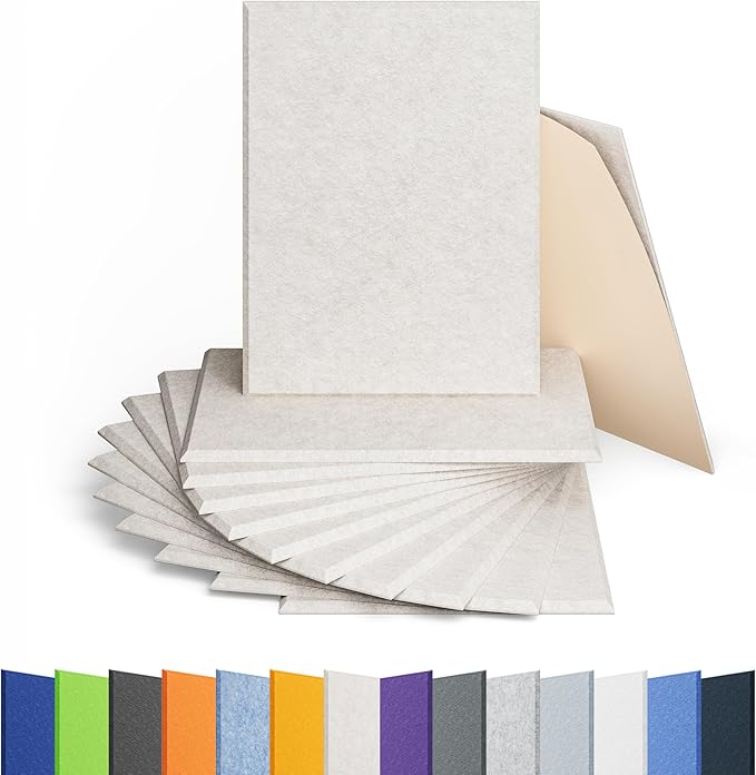 12 Pack Acoustic Panels Self Adhesive Sound Proof Foam, High Density Sound by Amantech