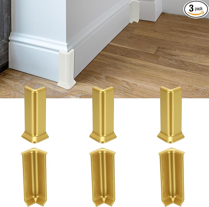 uxcell Self Adhesive Baseboard Corner Blocks, 4.07 Inch Wall Edge Corner by uxcell