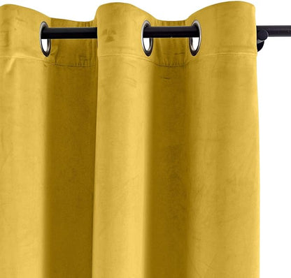ChadMade Extra Wide Blackout Lined Premium Velvet Curtain Yellow 120Wx102L Inch - Image 2
