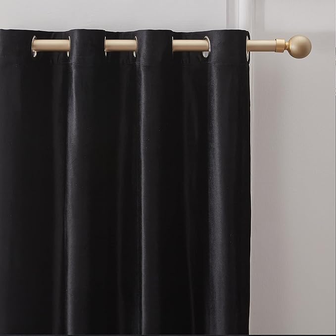Luxury Black Decorative Velvet Curtains 102 inches Elegant Living Room Curtain - Image 3