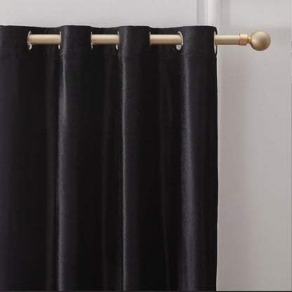 Luxury Black Decorative Velvet Curtains 102 inches Elegant Living Room Curtain - Image 3