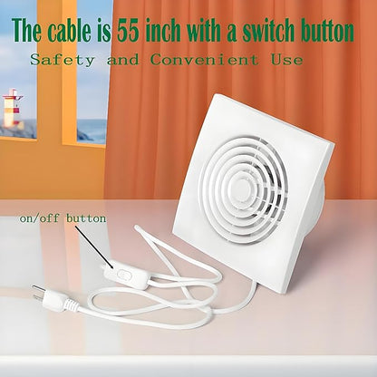 6 Inch Exhaust Fan Bathroom Exhaust Fan Damper ABS Waterproof Ventilation Fan - Image 4