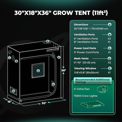 MARS HYDRO 2.5x1.5 Advanced Grow Tent, - Image 9