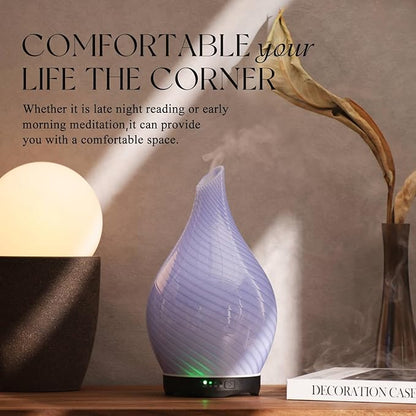 Porseme 280ml Essential Oil Diffuser Glass Color Changing Aroma Air Diffusers - Image 7