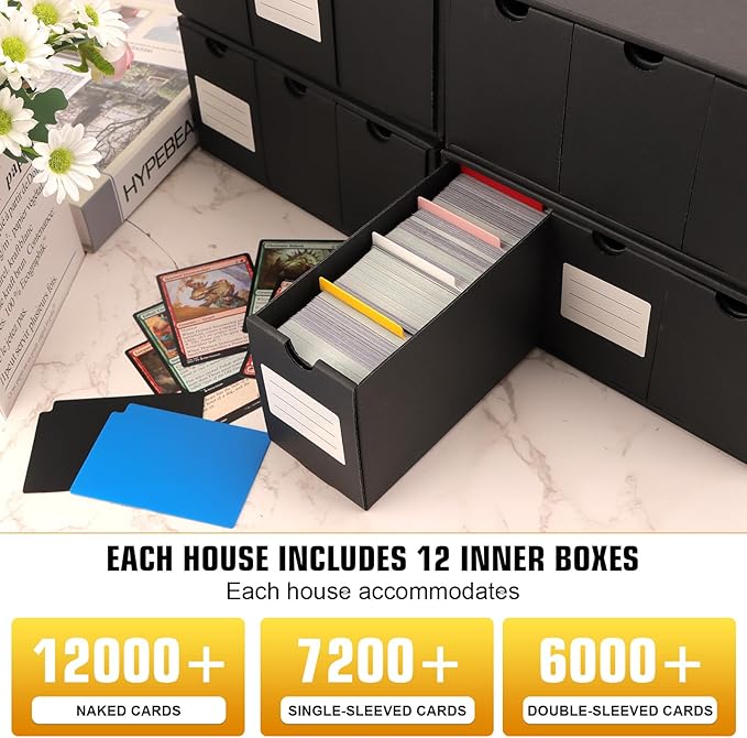 Trading Card Storage Box, Includes 12-600 CT Boxes & 48 Card Dividers, 12000+ - Image 6
