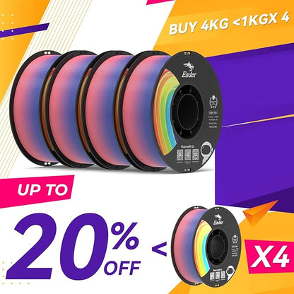 Creality 3D Printer Filament 1.75mm, Rainbow PLA+ Plus Pro Filament Toughness - Image 2