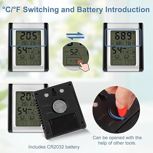 Digital Indoor Thermometer and Hygrometer Monitor - Image 4