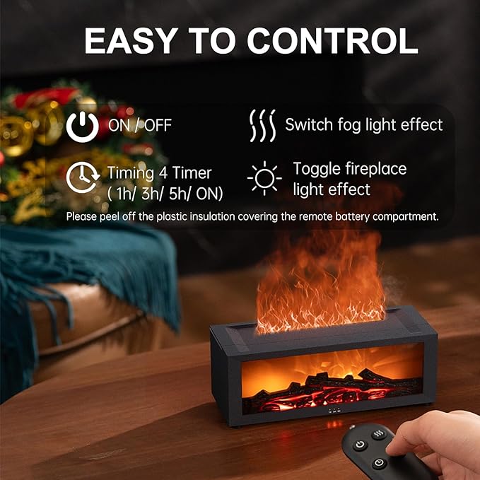 Fireplace Diffuser Humidifier, Fireplace Aromatherapy Essential Oil Diffuser - Image 4