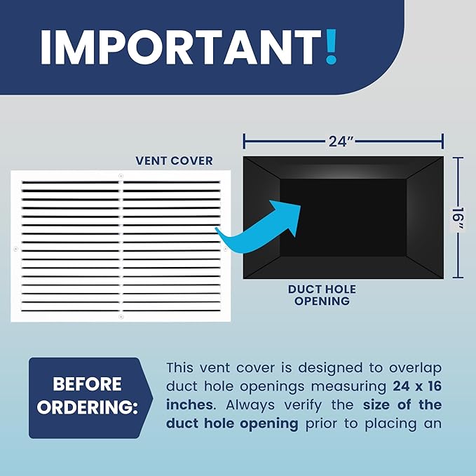 24x16 Inch Air Return Vent Cover Decorative – Premium Aluminum AC Vent Cover - Image 4