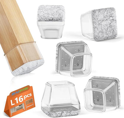 16Pcs Square Chair Leg Floor Protectors by BAIPOK