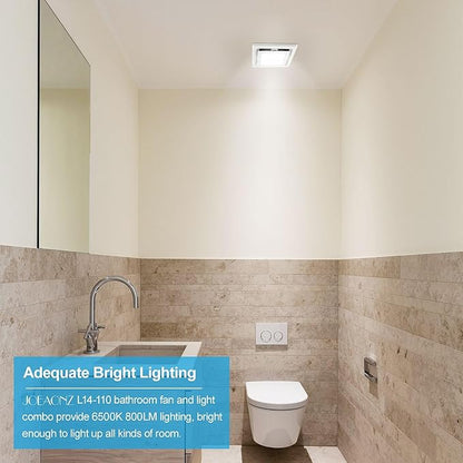 Bathroom Exhaust Fan with Light 110 CFM Quiet 6500K 800LM Household Ventilation - Image 5